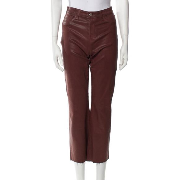 L’Agence Kendra High Rise Cropped Flare Jeans Dark Cinnamon Brown 27 - Picture 4 of 10